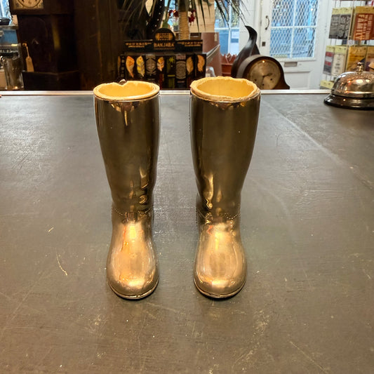 Pair of sliver plated boots