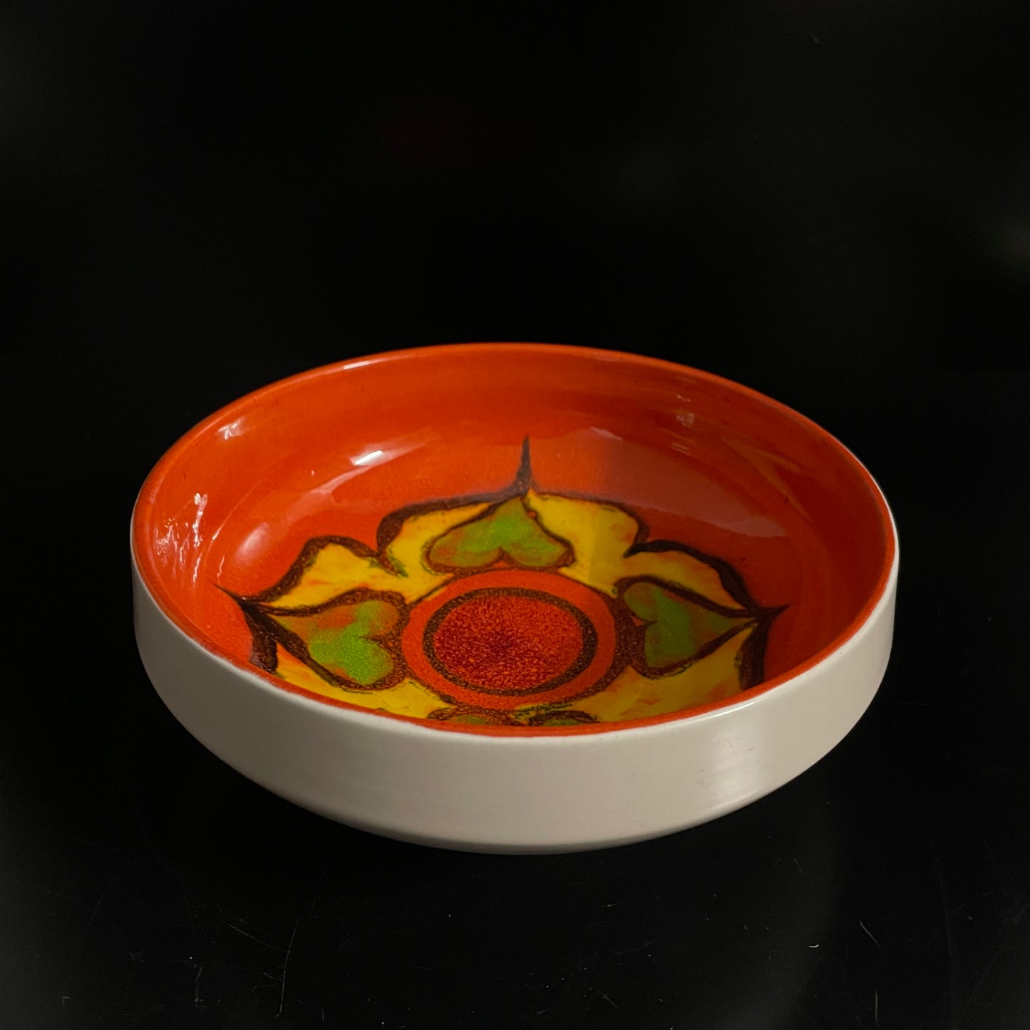 Vintage Mid Century Poole Pottery Bowl Shape 88 Signed By Artist