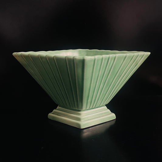 Vintage Art Deco Sylvac Green Pleated Vase