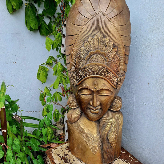 Solid Wood Buddha Maitreyaln Statue