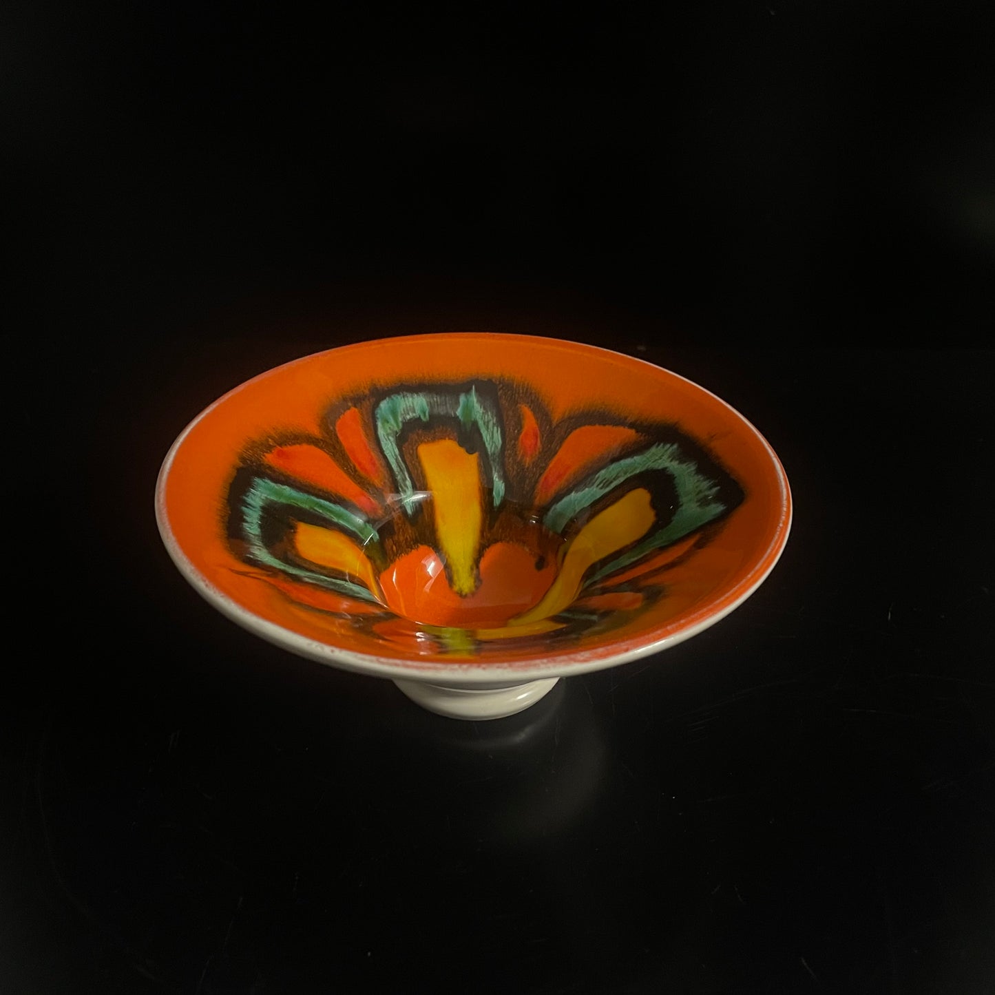 Vintage Mid Century Poole Pottery Shape 75 Bowl Signed By Artist