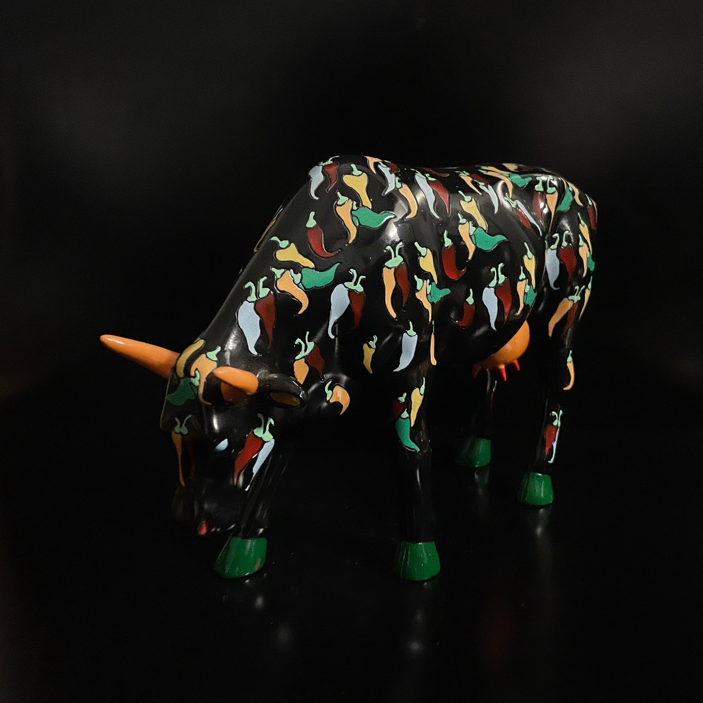 Cow Parade ‘Chilies Con Carne’ Raging Bull Resin Ornament