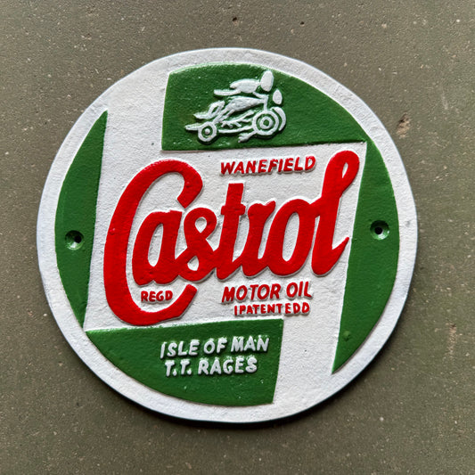 Reproduction Vintage Style Castrol Cast Aluminium Sign
