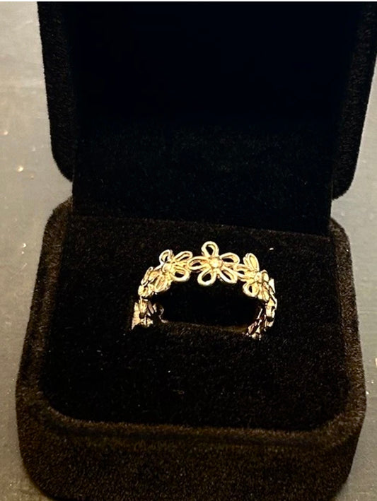 925 silver flower ring