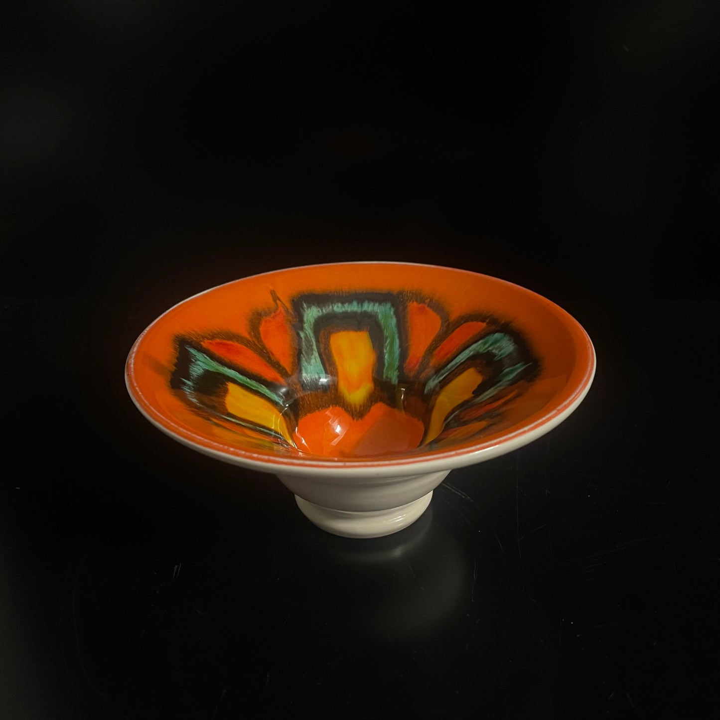 Vintage Mid Century Poole Pottery Shape 75 Bowl Signed By Artist