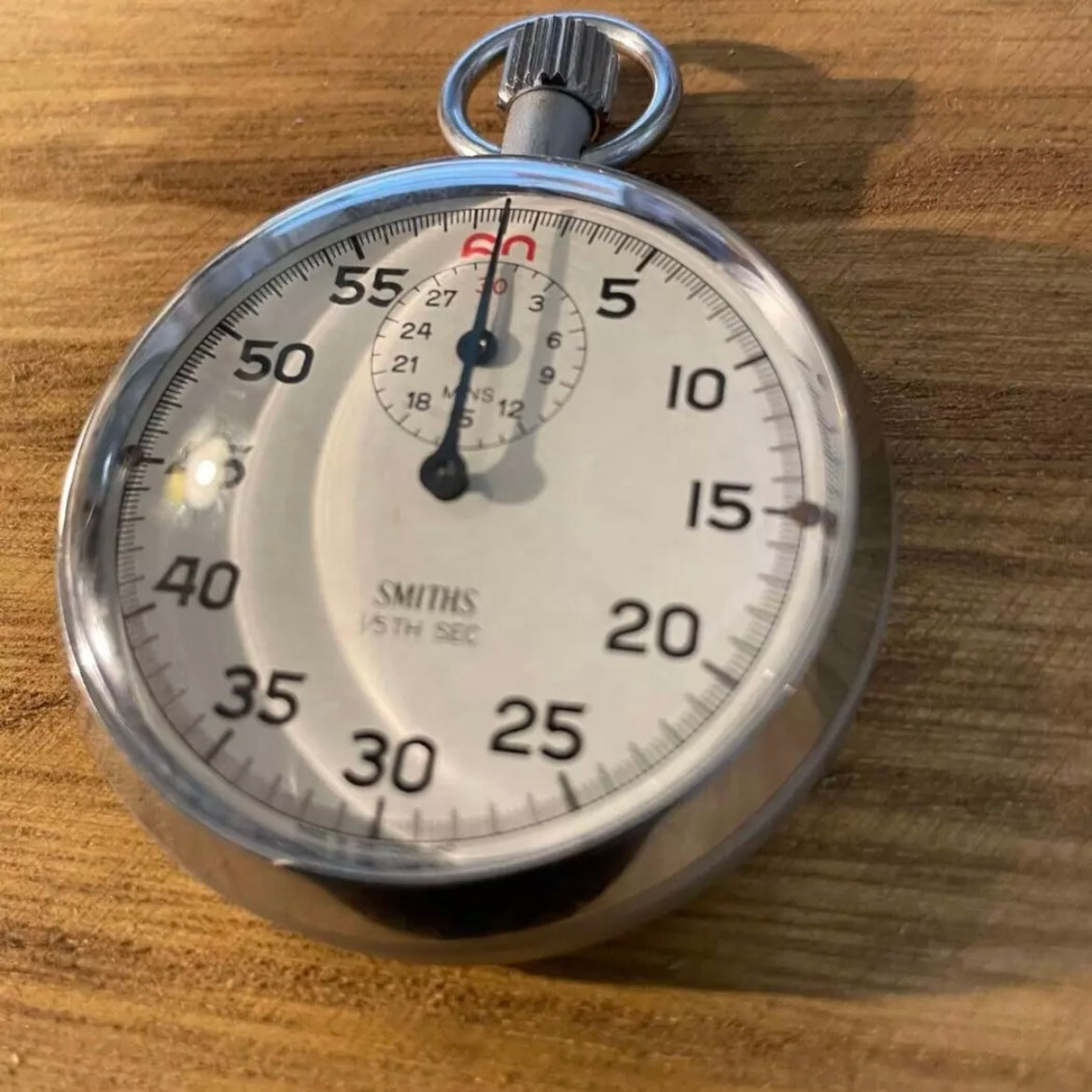 Vintage Smiths England Fob Pocket Stop Watch Stopwatch 1/5th Sec