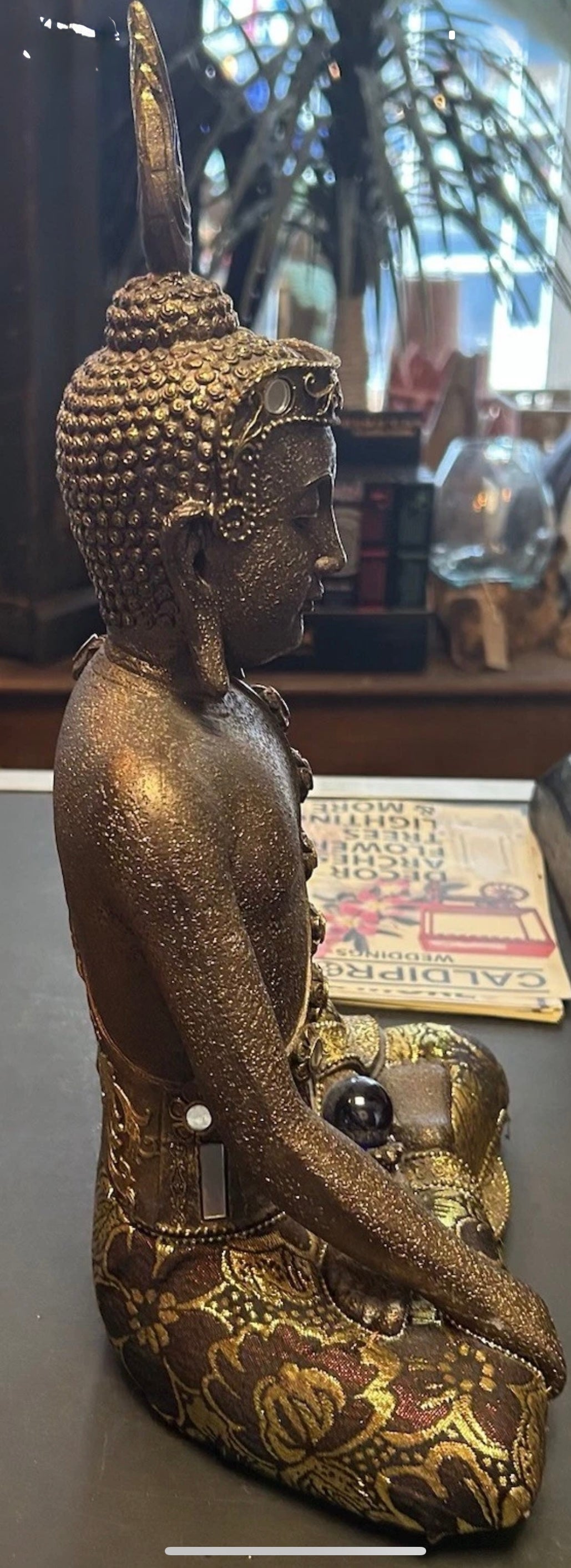 Seated Bronze Effect Buddha