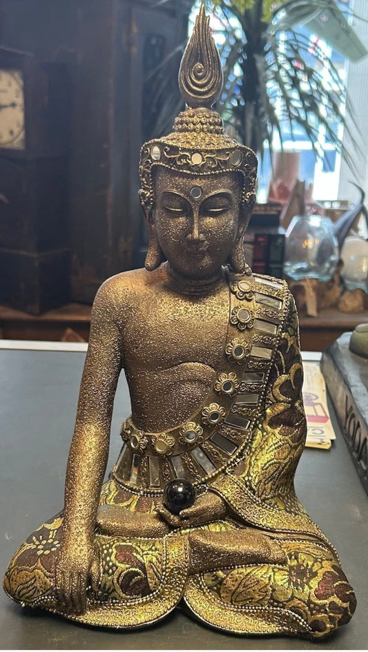 Seated Bronze Effect Buddha
