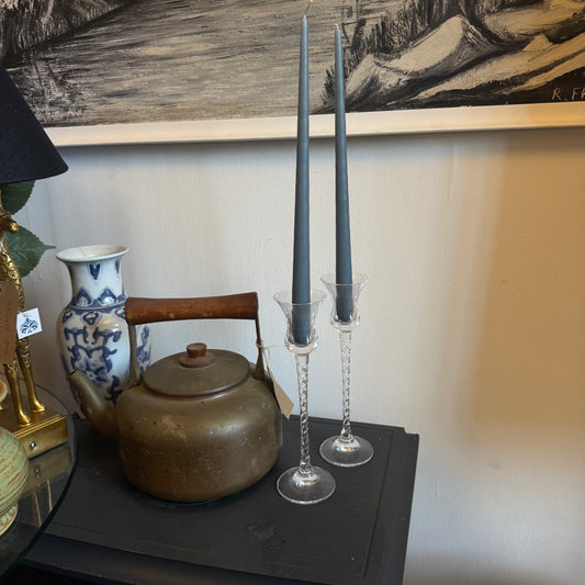 Pair of glass candlesticks