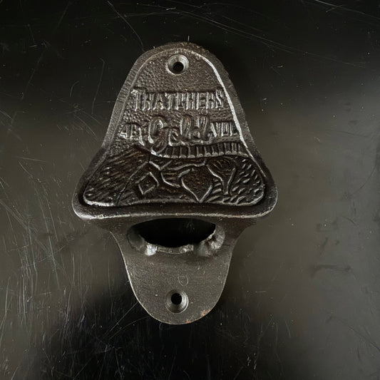 Antqiued Iron thatcher gold Bottle Opener