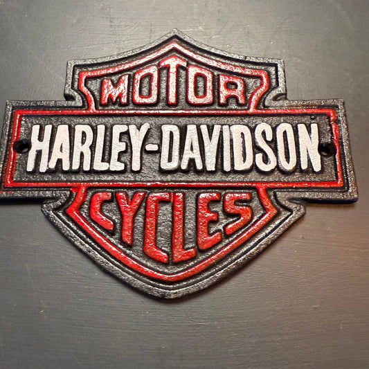 Reproduction Vintage Style Cast iron Harley Davidson Sign / Plaque.