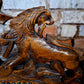 Antique Victorian Jacobean Revival Carved Throne Chair