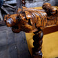 Antique Victorian Jacobean Revival Carved Throne Chair