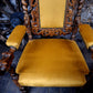 Antique Victorian Jacobean Revival Carved Throne Chair
