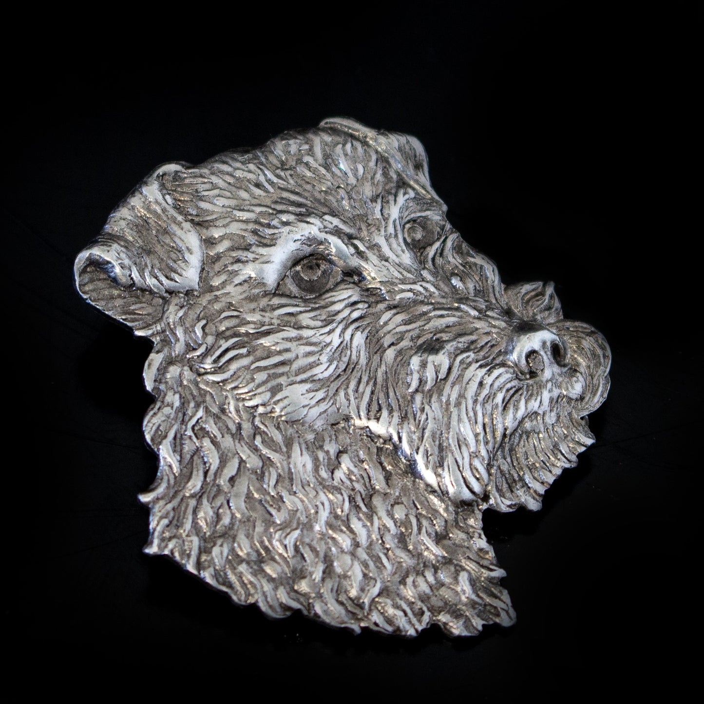 Vintage 925 Silver Airedale Terrier Dog Brooch