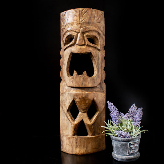 Vintage Carved Wood Tiki Mask