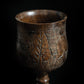 Vintage Handcarved Turned Solidwood African Elephant Rhino Goblet
