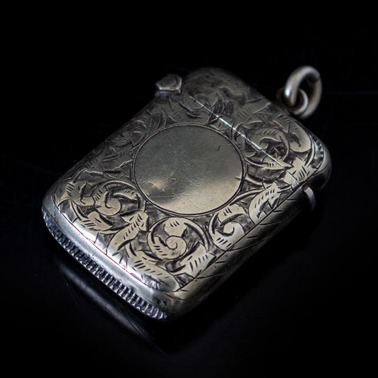 Antique A.B & Co Silver Plate Vesta Case