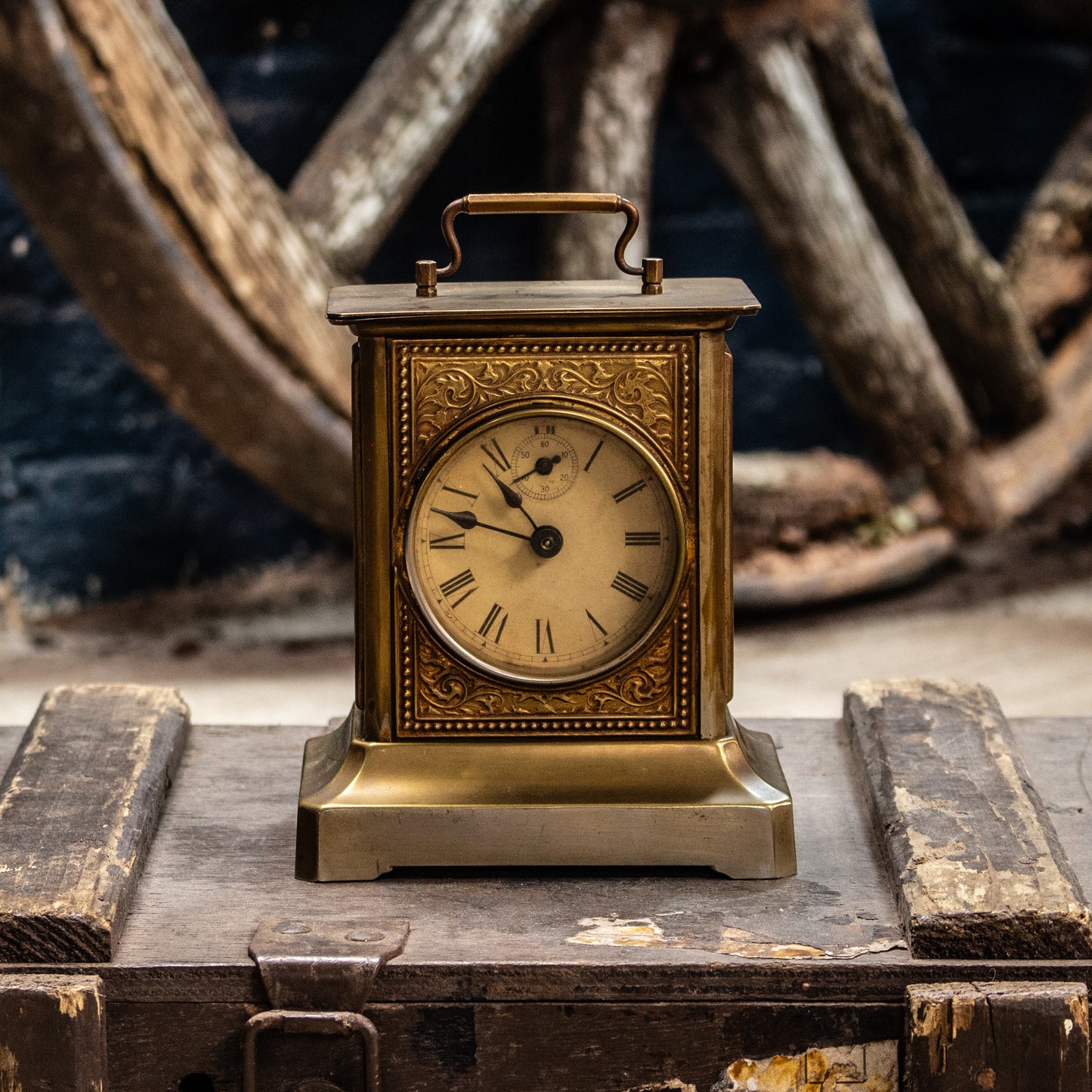 Antique Vintage Junghans Brass Mechanical Carriage Clock