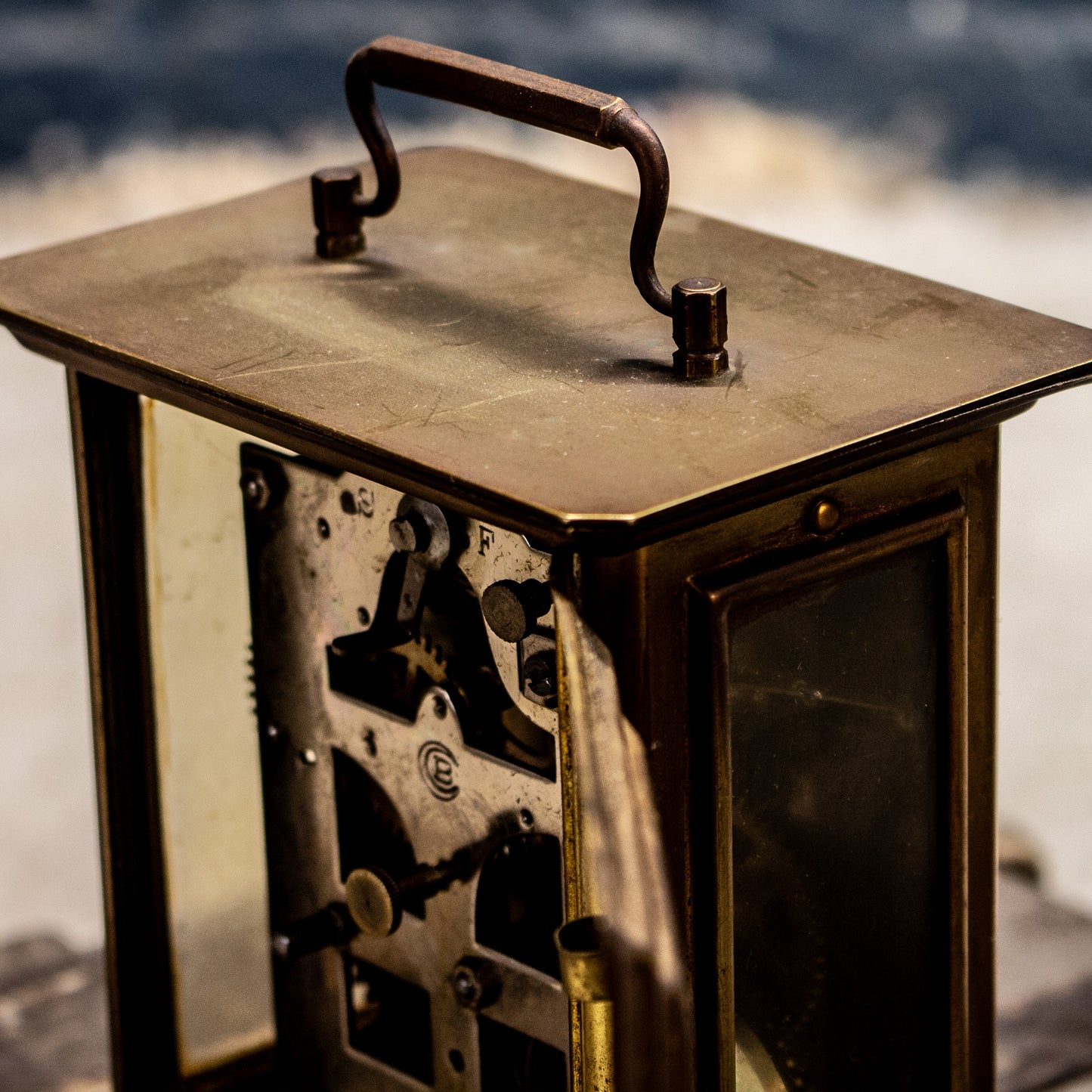Antique Vintage Junghans Brass Mechanical Carriage Clock