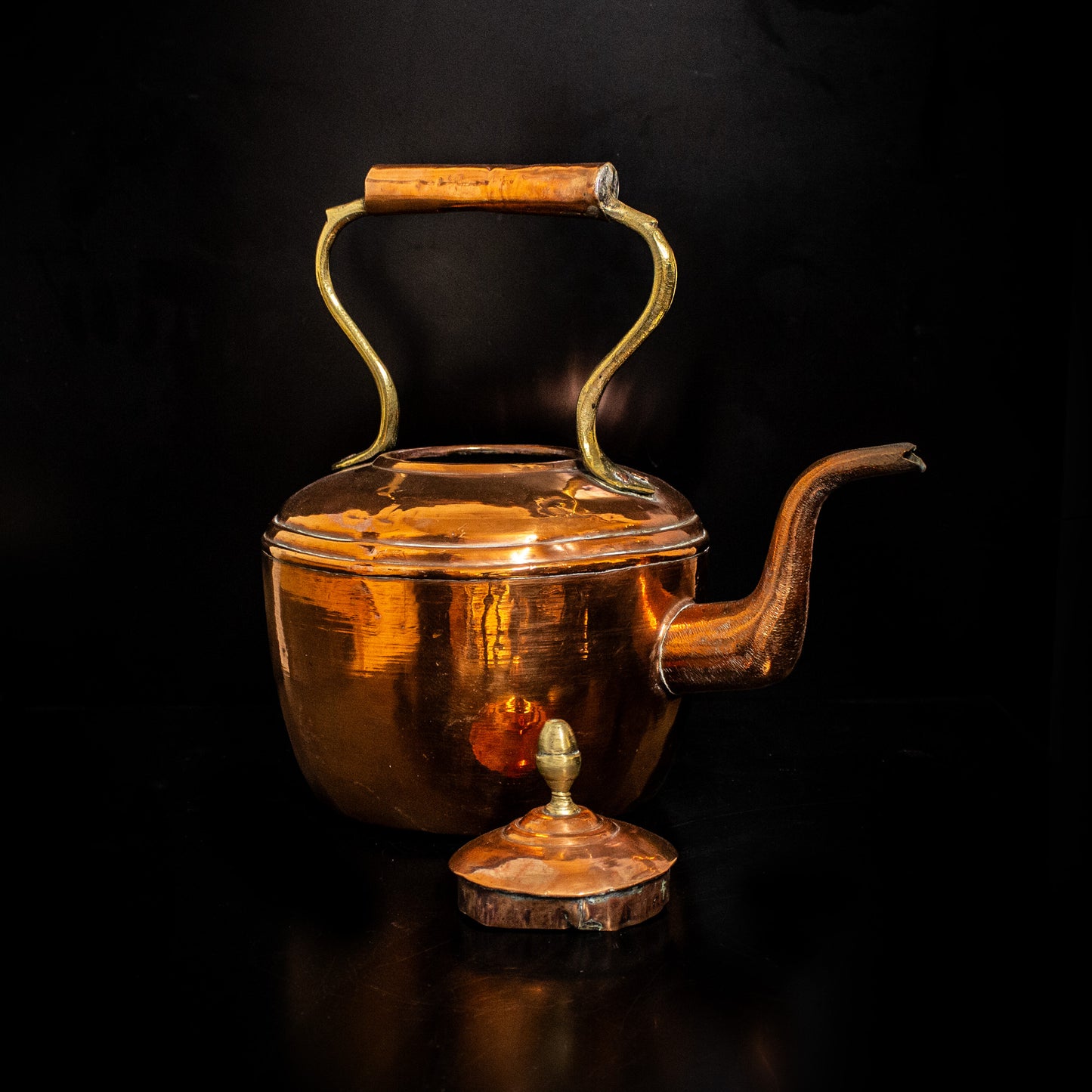 Antique Vintage Copper / Brass Swan Neck Kettle