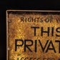 Vintage Private Road Hand Painted Metal Sign
