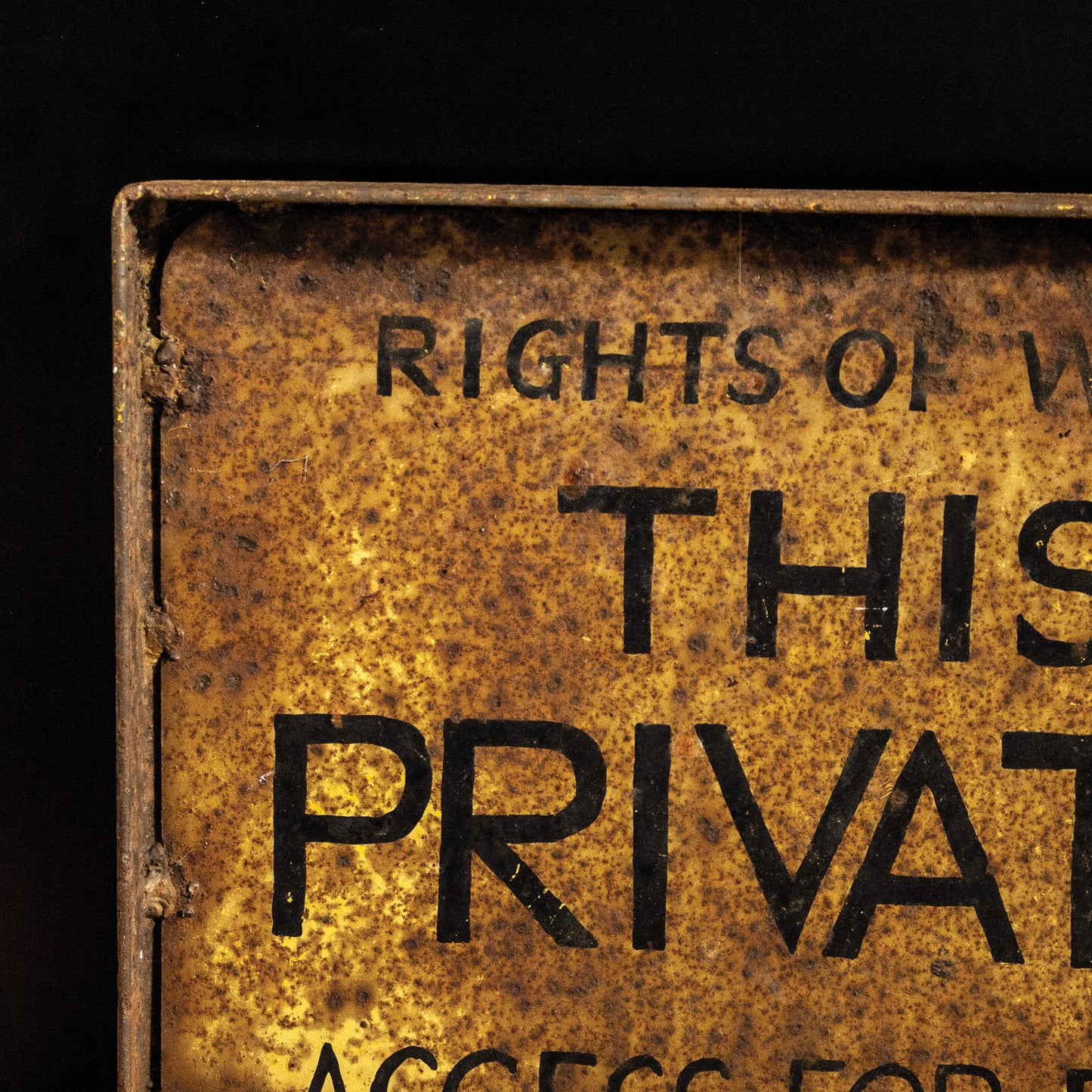 Vintage Private Road Hand Painted Metal Sign