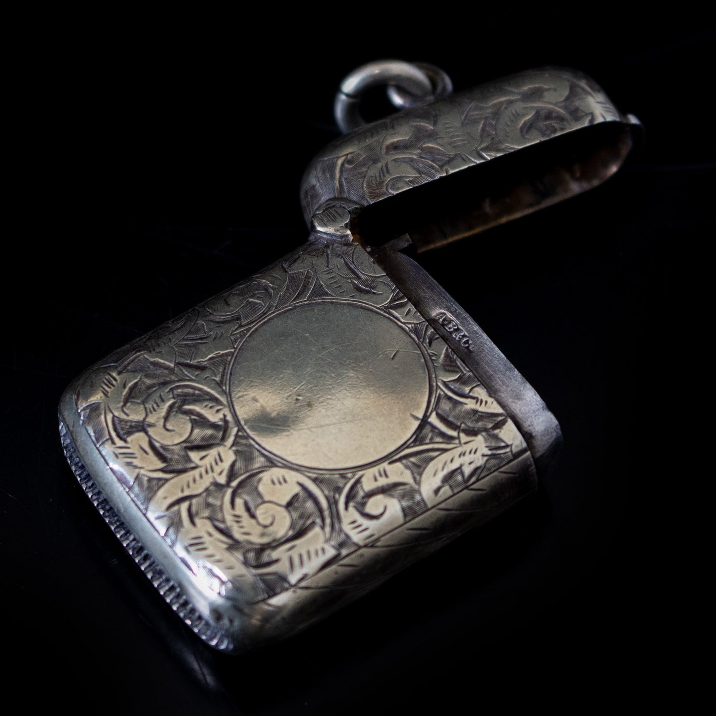 Antique A.B & Co Silver Plate Vesta Case