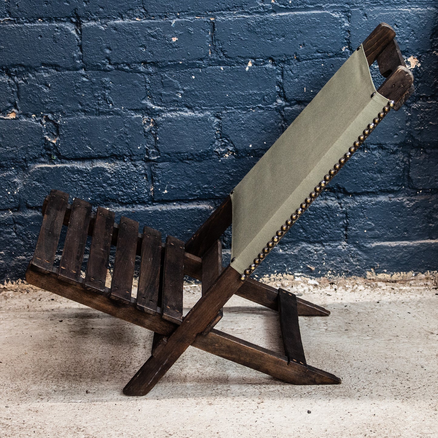 Vintage Wood / Canvas Folding Fishing Chair