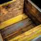 Reclaimed Rustic Blue / Yellow Contrast Painted Wooden Planter