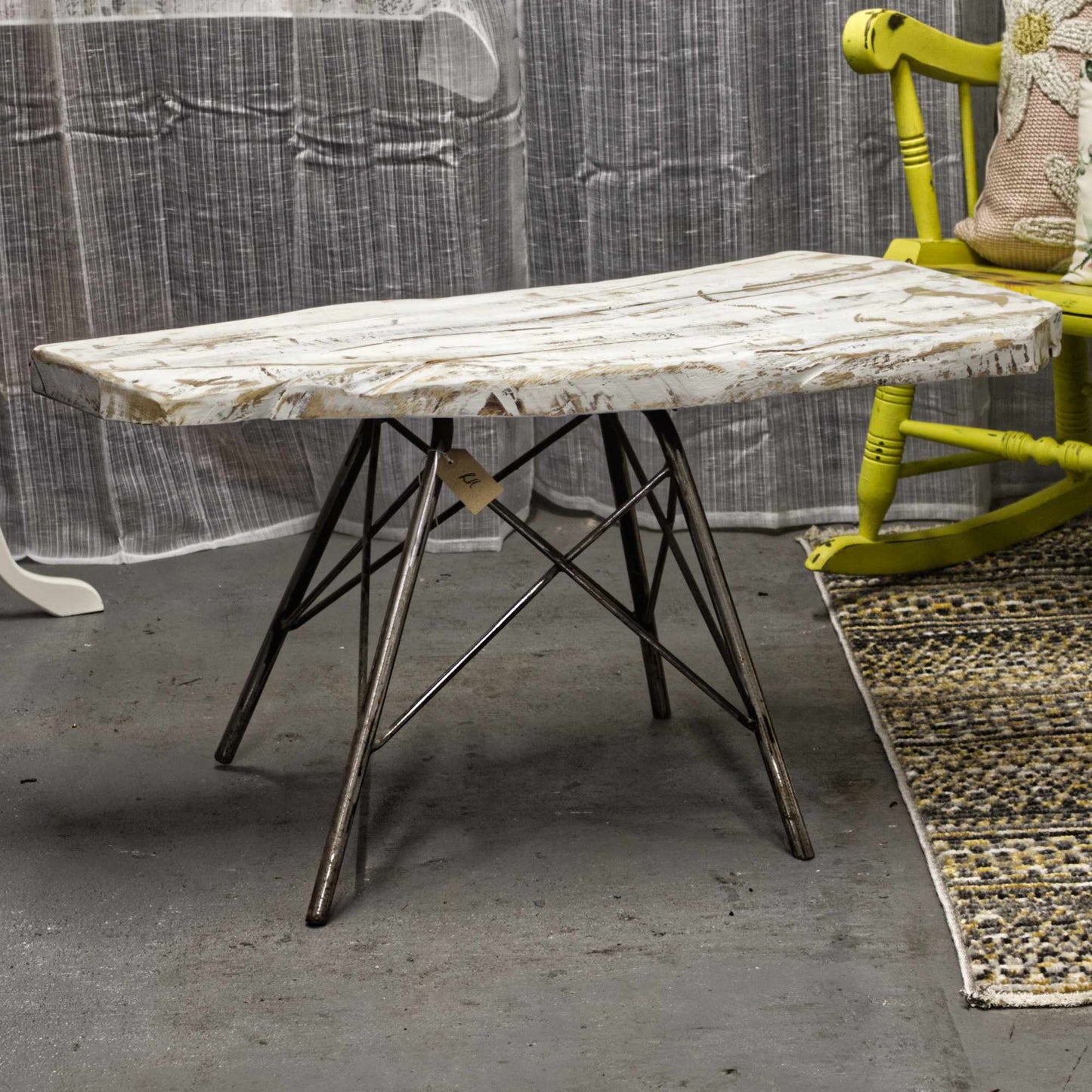 Rustic Handmade White Painted Oak Coffee Table