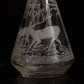Vintage Glass Engraved Stag Design Decanter With Gold Detail
