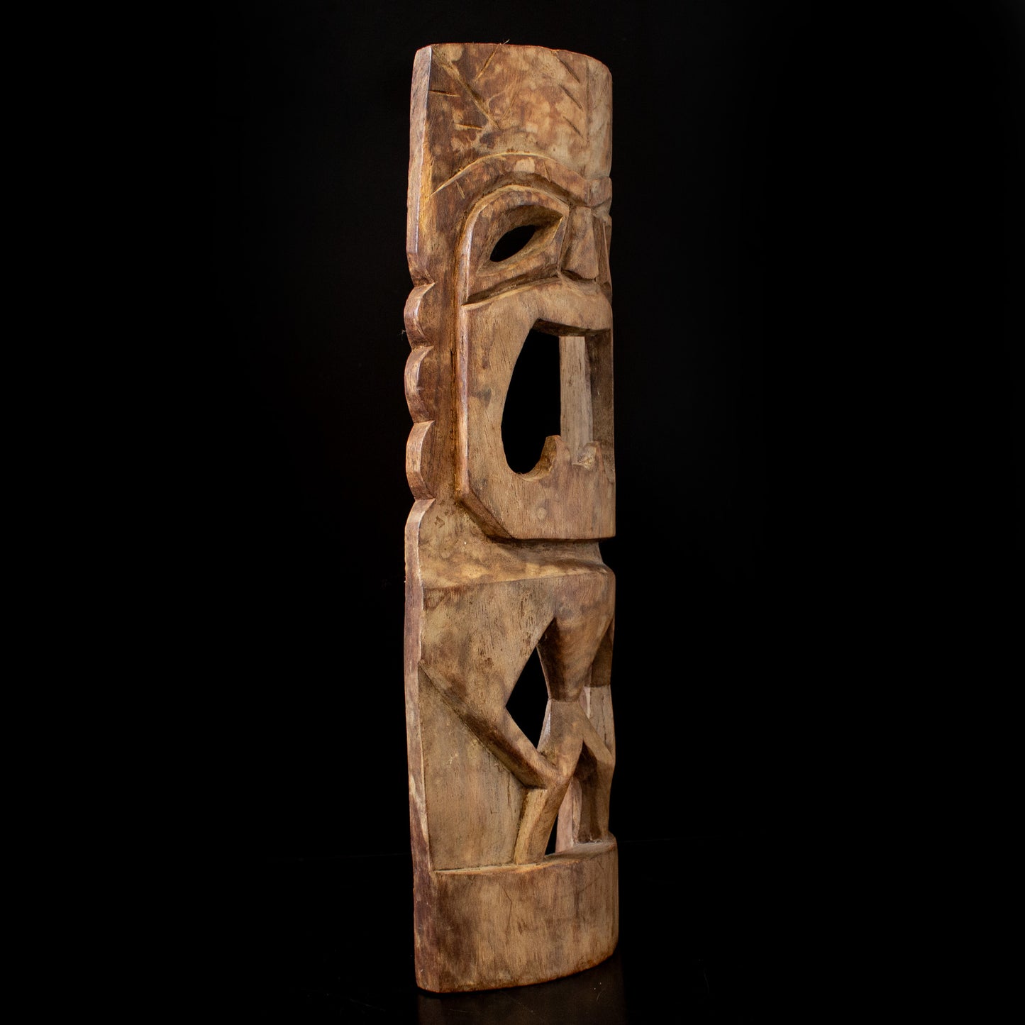 Vintage Carved Wood Tiki Mask