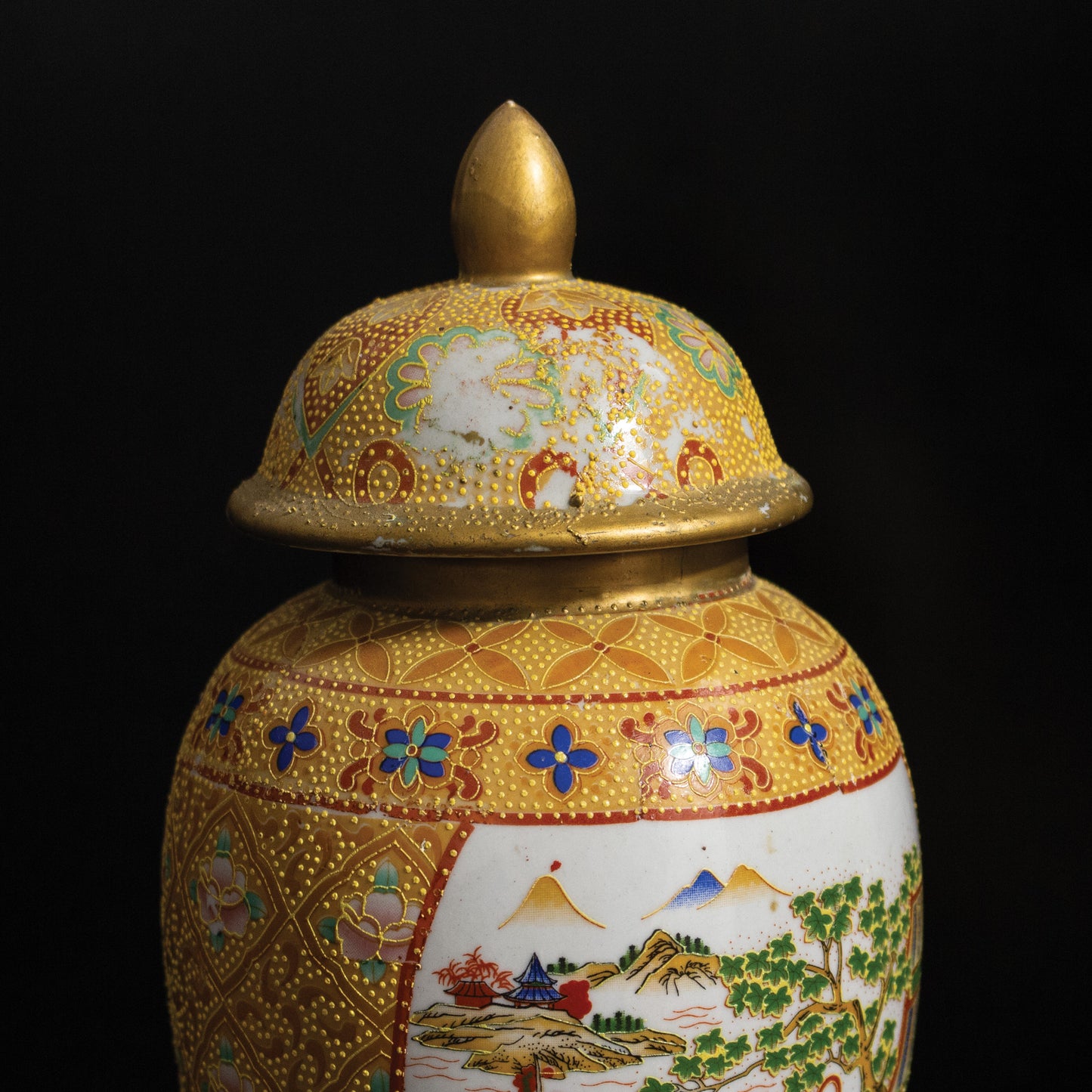 Vintage Oriental Ceramic Ginger Jar Home Decor