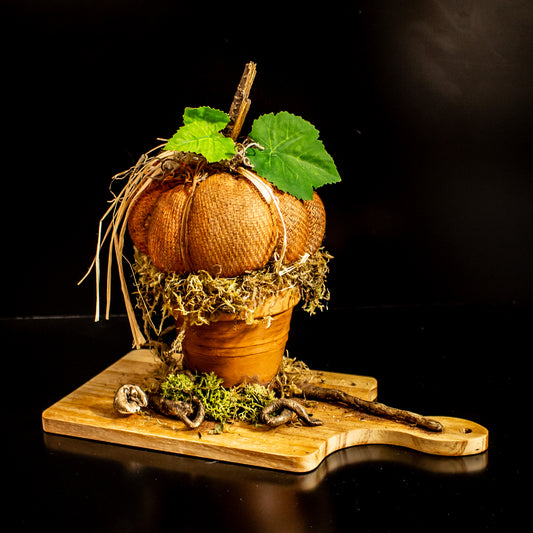 Handmade Potted Pumpkin On A Board