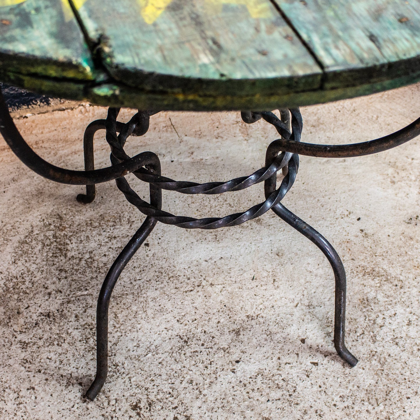 Reclaimed Wooden Cable Reel GWR Style Table With Metal Base
