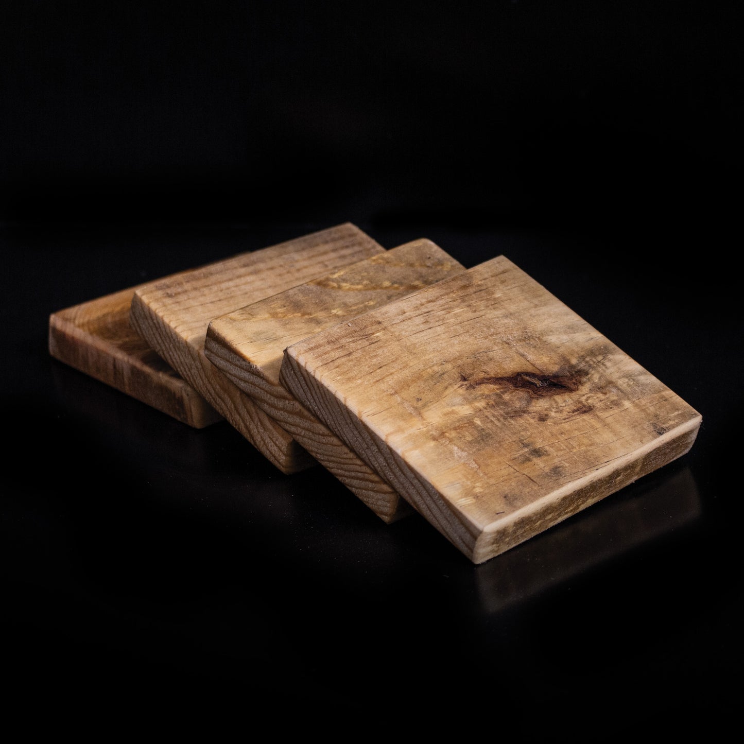 Handmade Rustic Reclaimed Wooden Coasters x4