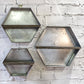 Handmade Rustic Wood & Galvanised Metal Hexagon Shelves Set Of 3