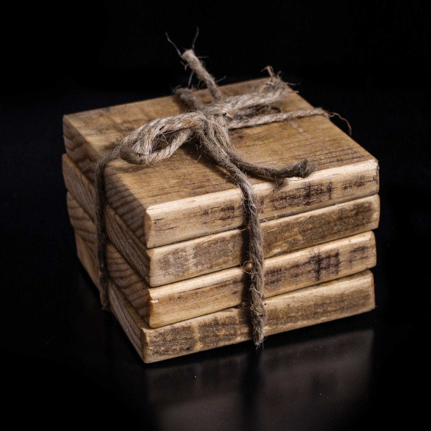 Handmade Rustic Reclaimed Wooden Coasters x4