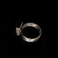 925 Silver Onyx Black Stone Ring Size O