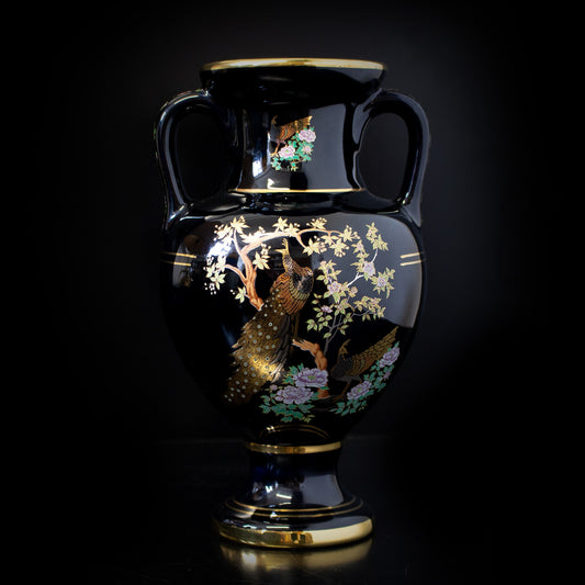 Vintage Handmade Greek Spathas Keramik 24k gold Detail Vase