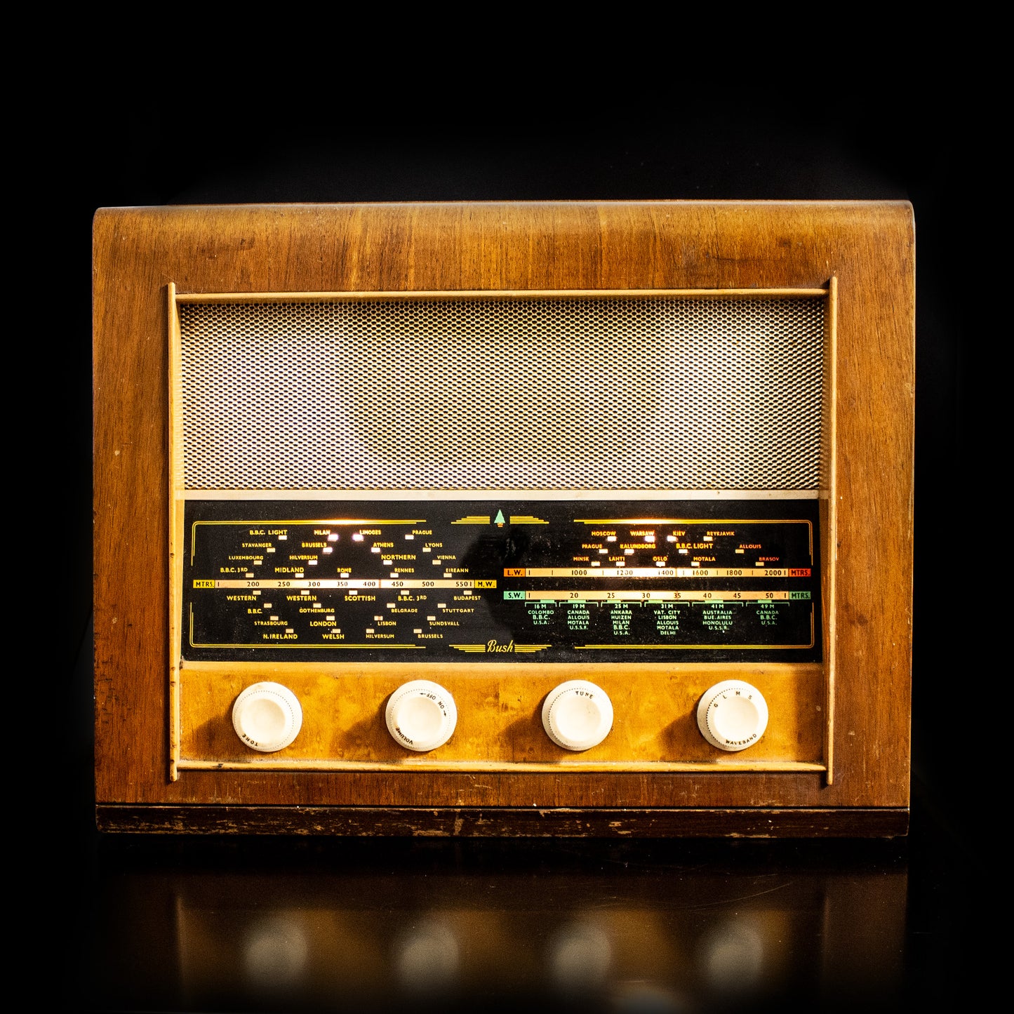 Vintage Bush 1950s Valve Radio Fully Working