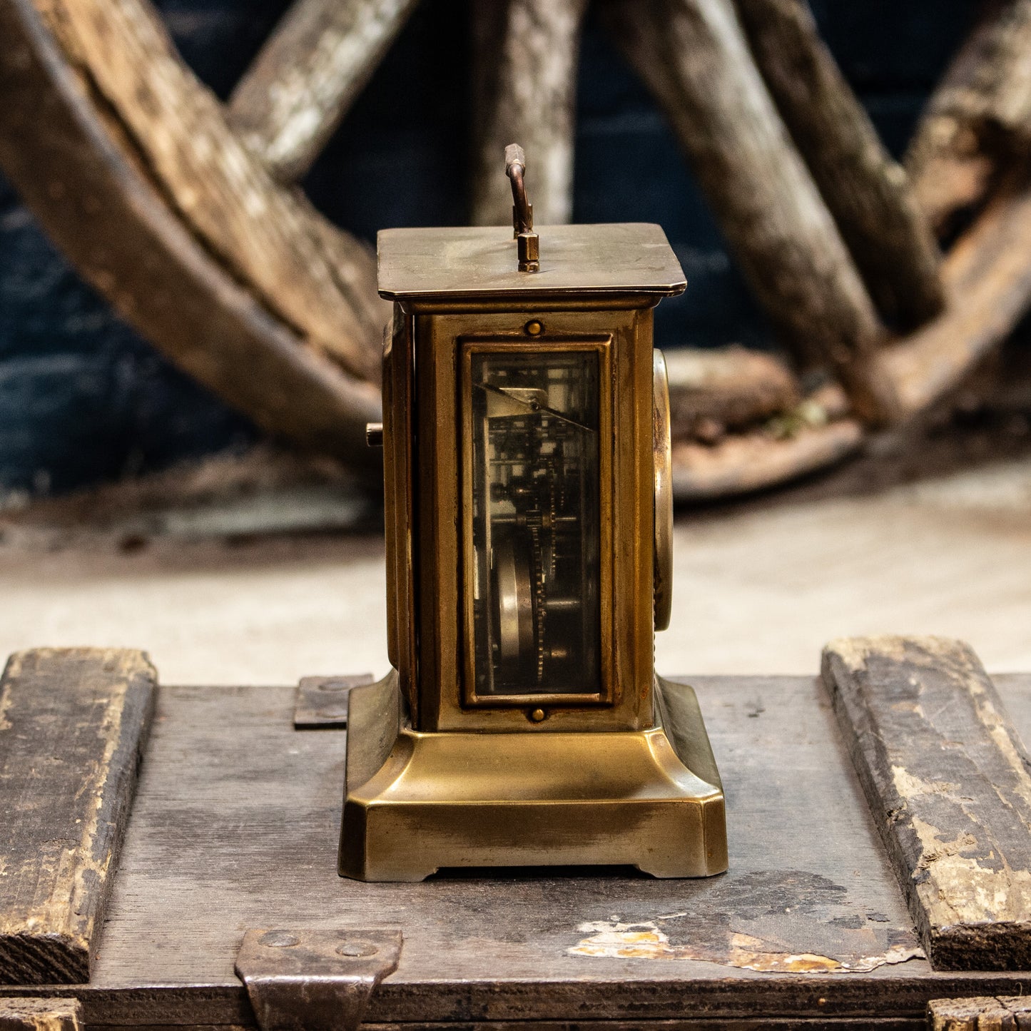 Antique Vintage Junghans Brass Mechanical Carriage Clock