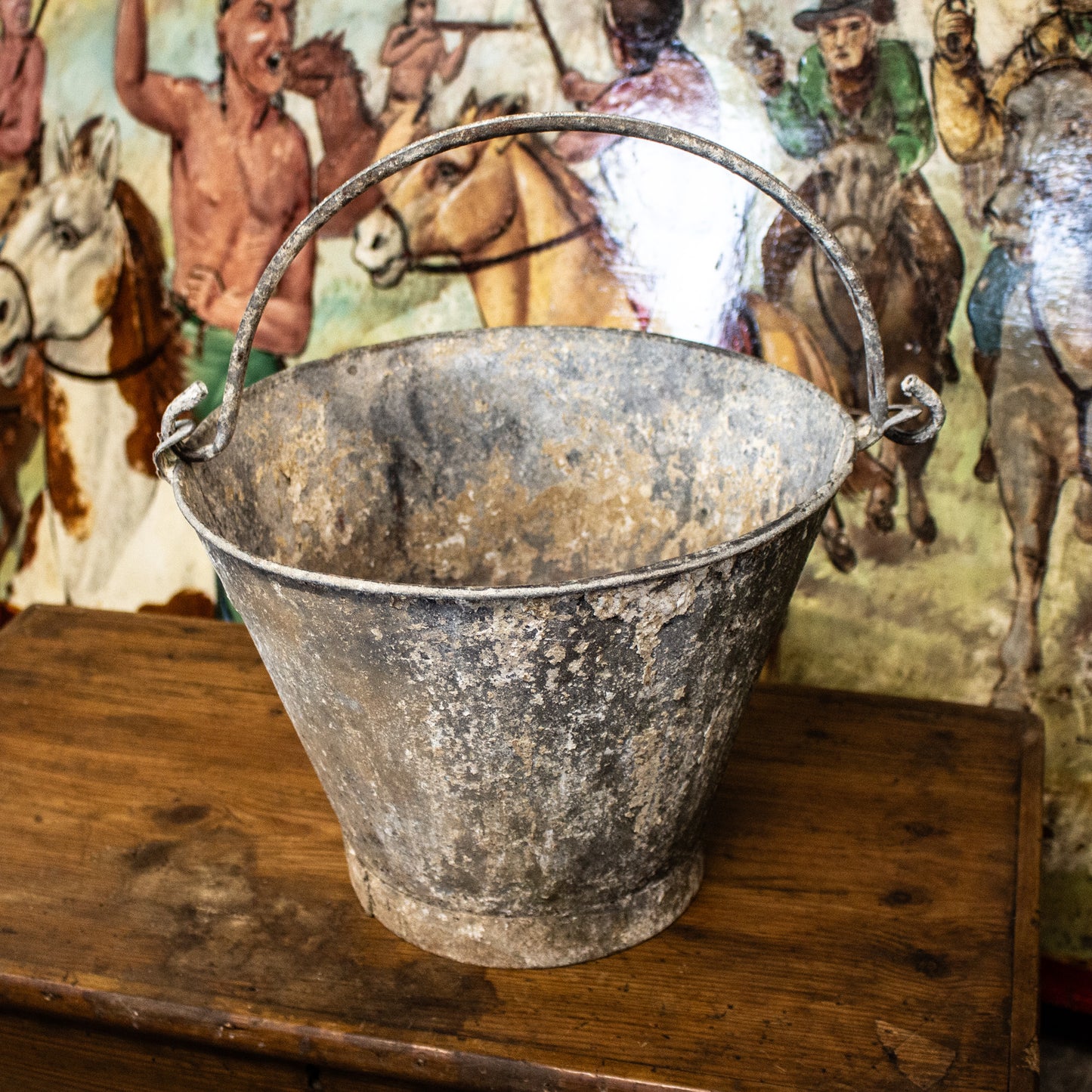 Vintage Small Rustic Galvanised Metal Bucket