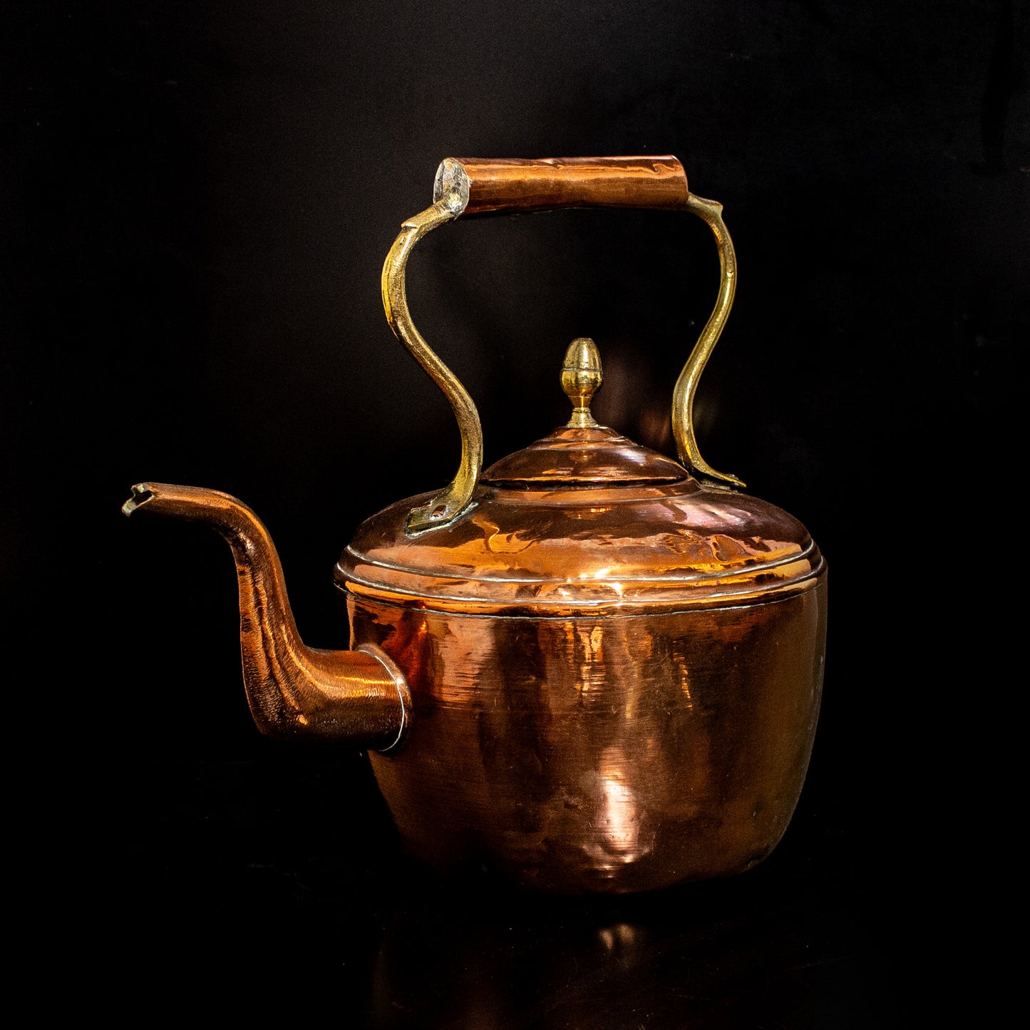 Antique Vintage Copper / Brass Swan Neck Kettle