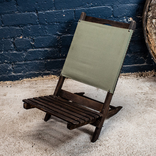 Vintage Wood / Canvas Folding Fishing Chair