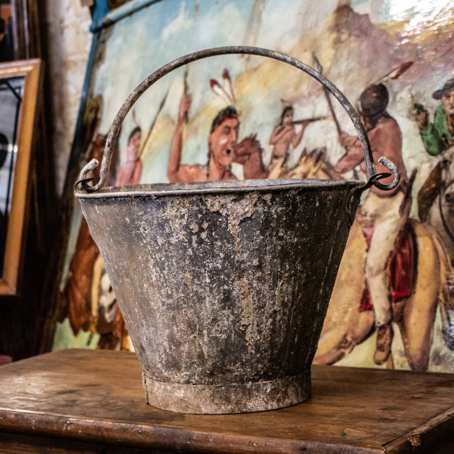 Vintage Small Rustic Galvanised Metal Bucket