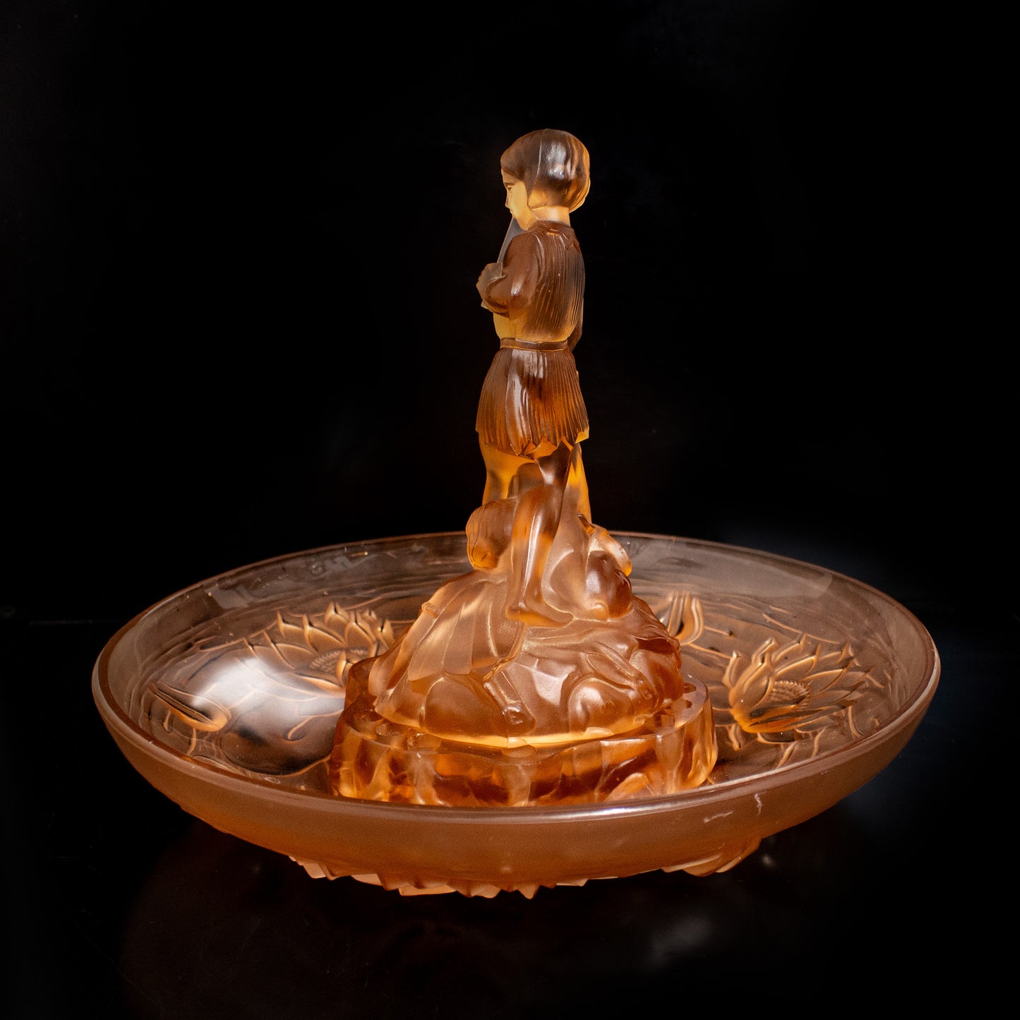 Vintage 1930s Art Deco Glass Float Bowl Centre Piece