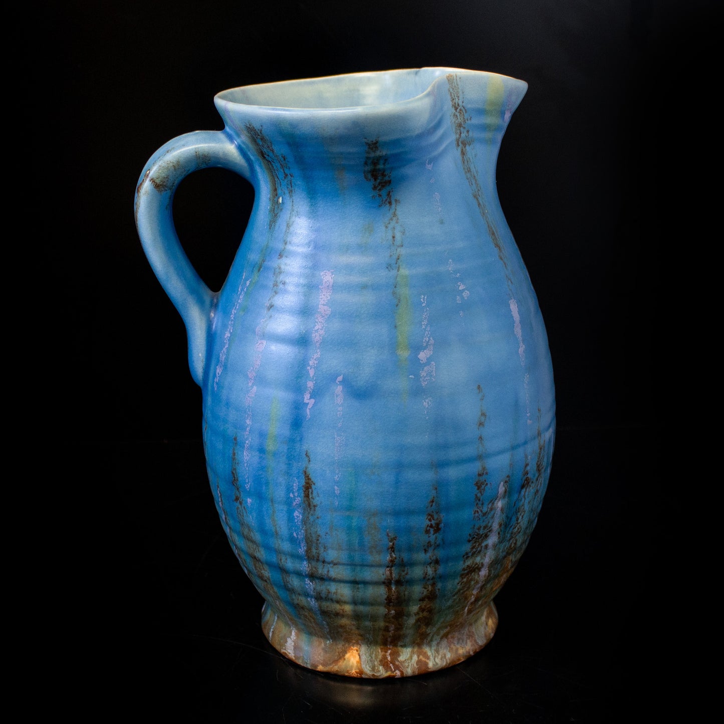 Vintage Blue Trentham Art Ware Pottery Jug