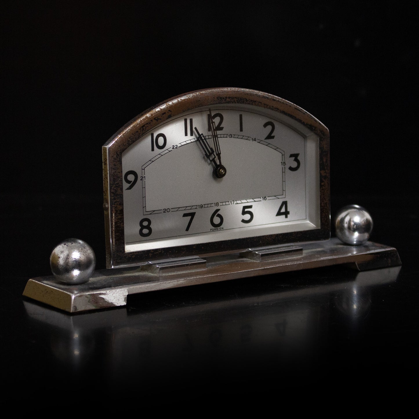 Vintage Art Deco Chrome German Mechanical 1 Day Clock